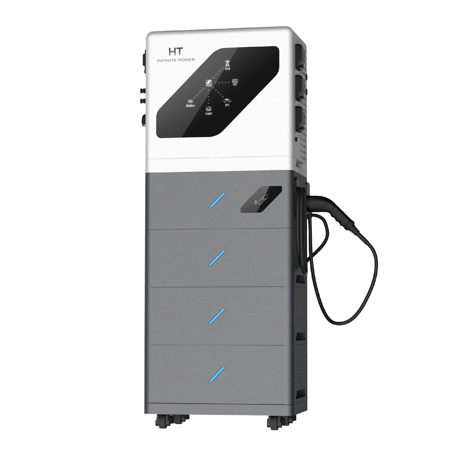 HT infinite power EV charger with battery storage